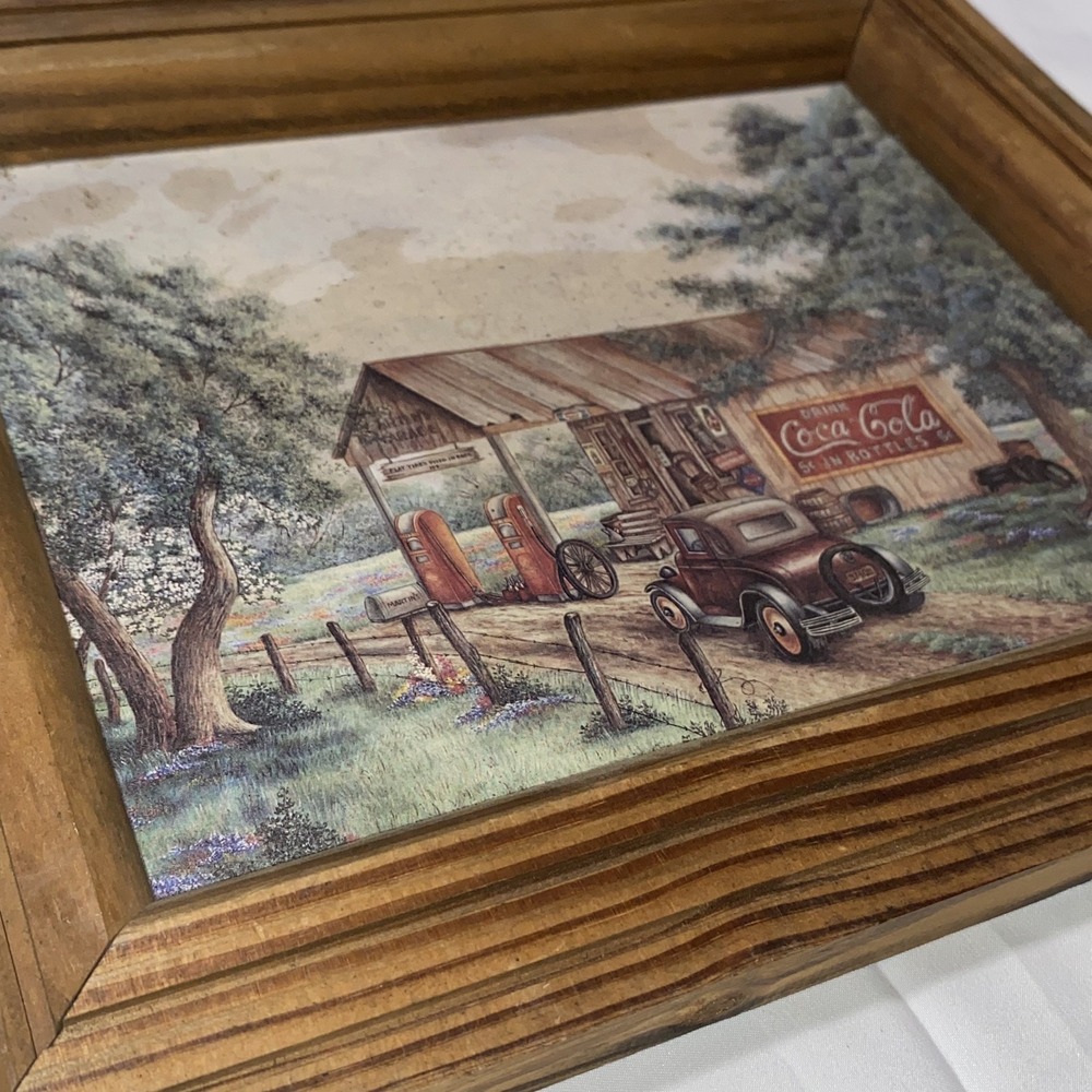 Kay Lamb Shannon Coca-Cola Country Store Framed Wall Art Rustic Americana Decor